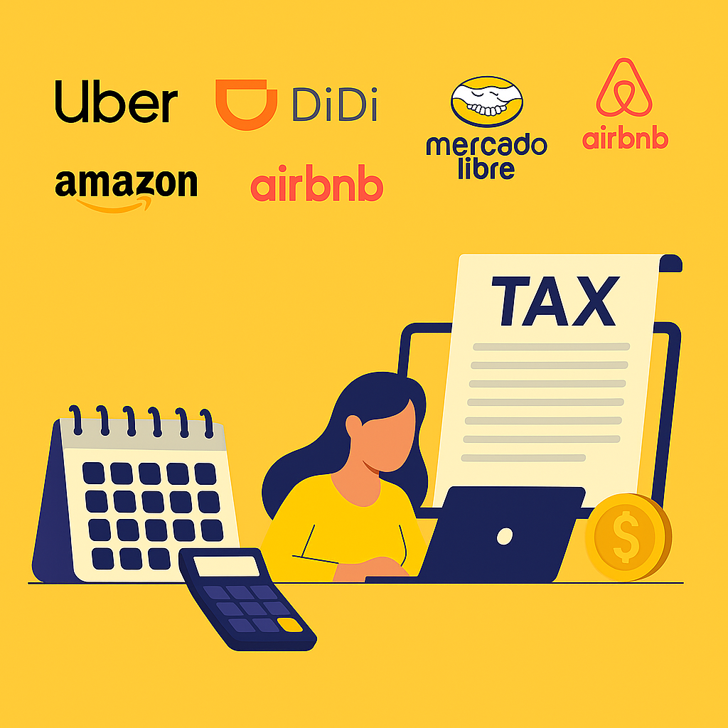 Régimen Fiscal y Declaración de Impuestos para Personas Físicas que Operan en Plataformas Tecnológicas en México (UBER, DIDI, AMAZON, MERCADO LIBRE, AIRBNB)calcimp